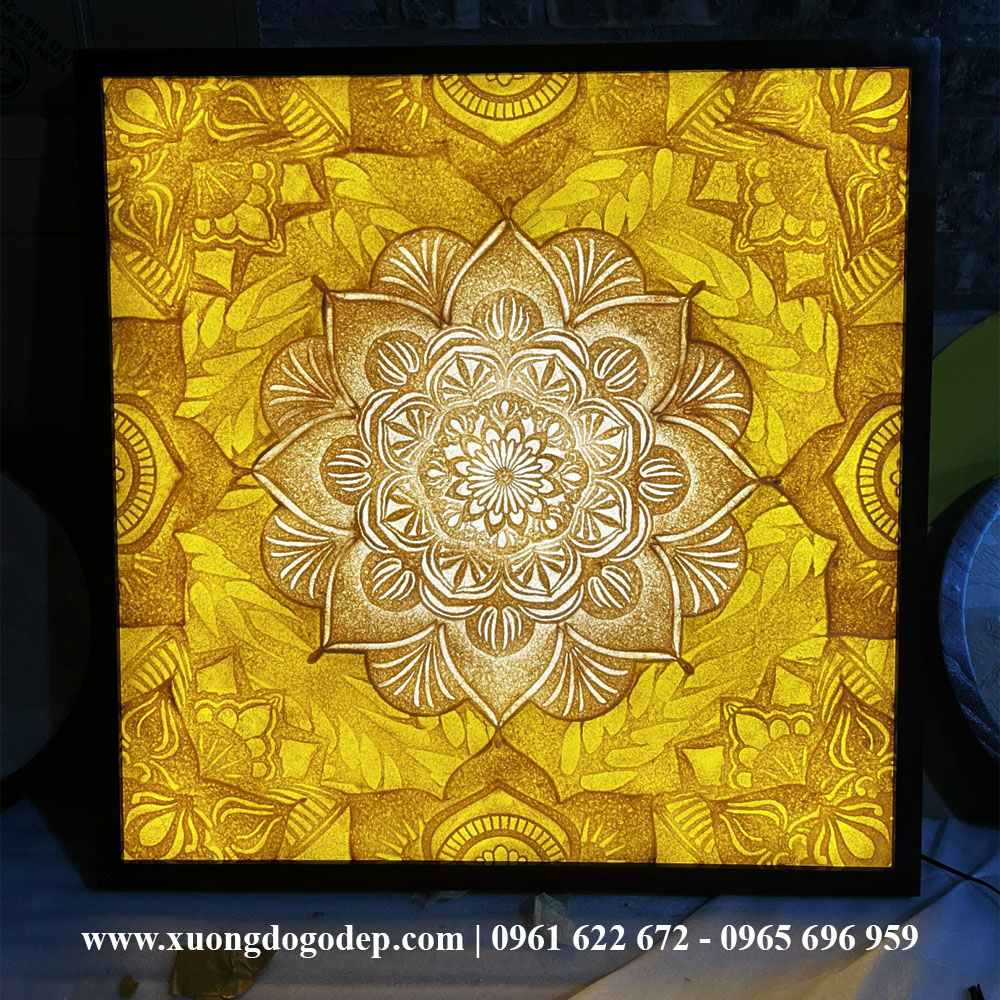 TRANH TRÚC CHỈ MANDALA VUÔNG - TTC 43